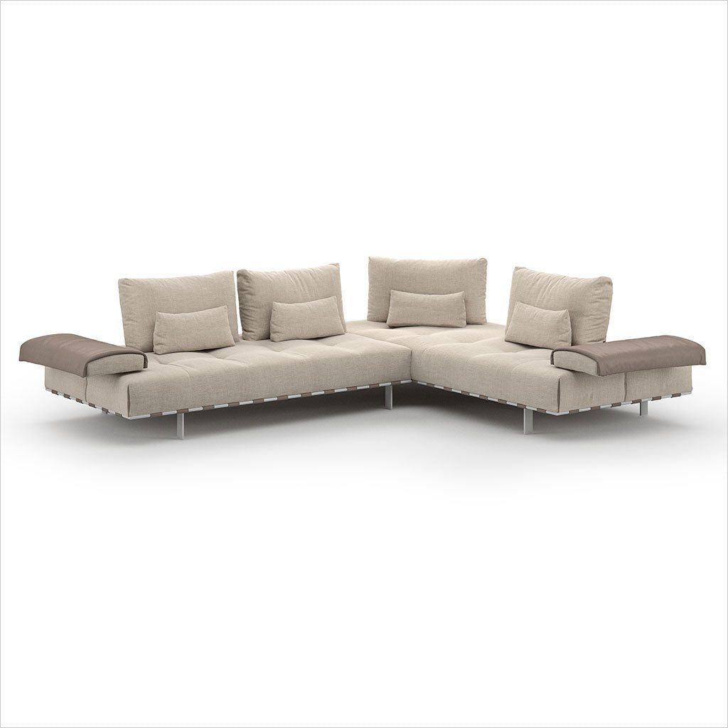 Libero Sectional - Fabric and Leather Combo