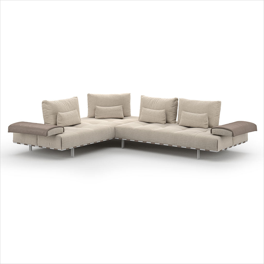 Libero Sectional - Fabric and Leather Combo