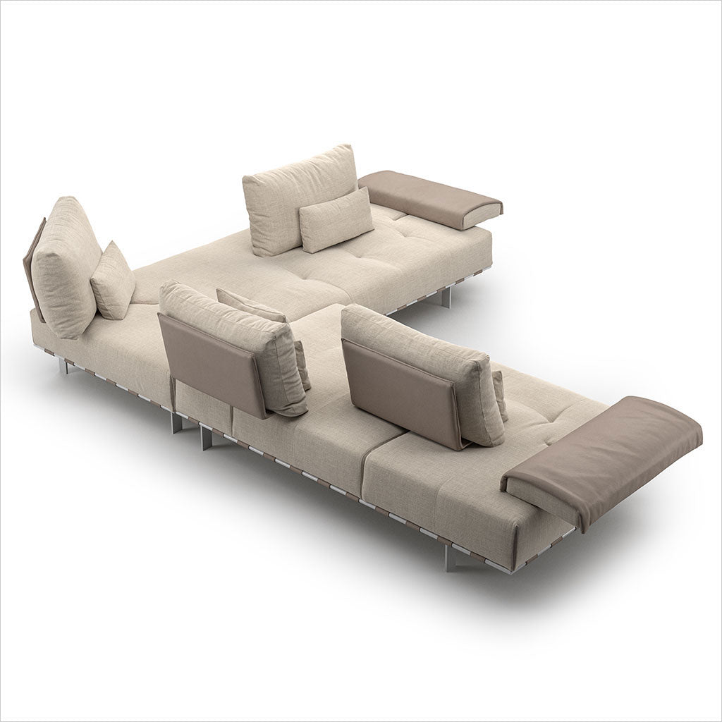Libero Sectional - Fabric and Leather Combo