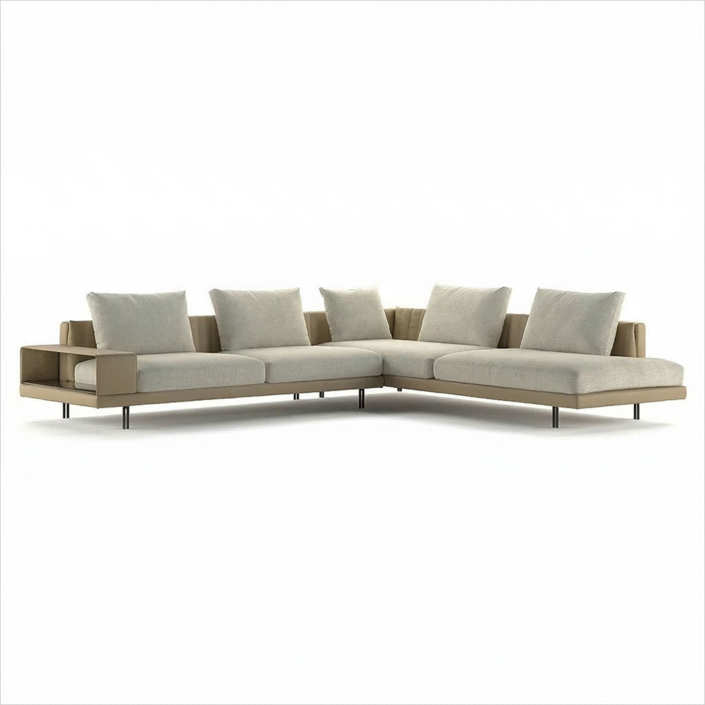 Twist Sectional - Beige Fabric