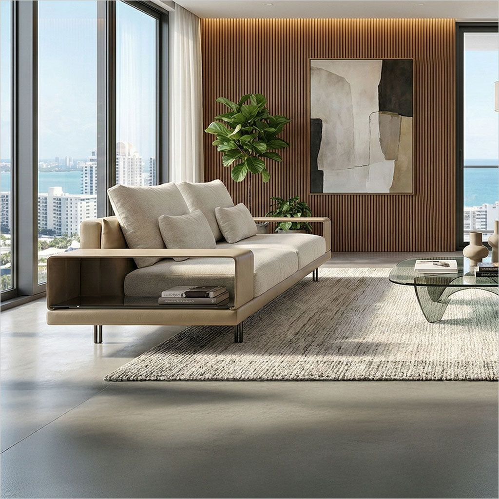 Twist Sofa - Beige Fabric