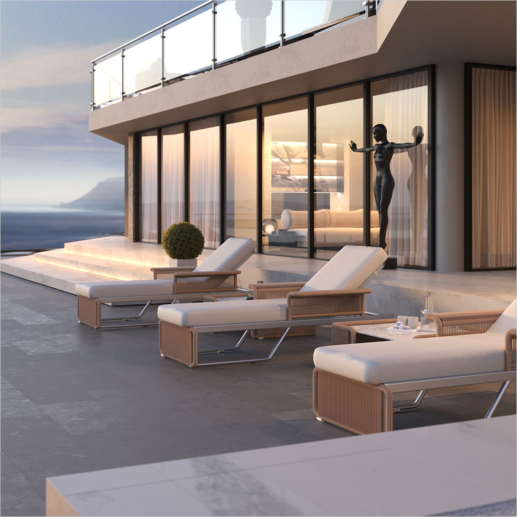 Lotus Chaise Lounge - Natural