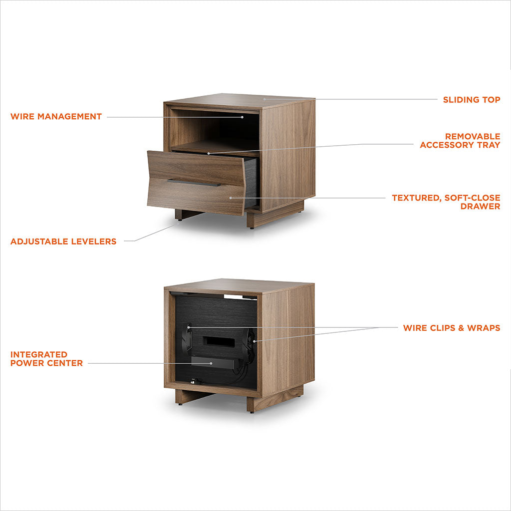 Kava Nightstand - 20 inch - Walnut