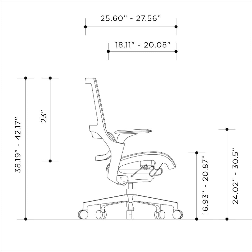 Fly LB Desk Chair - White Mesh