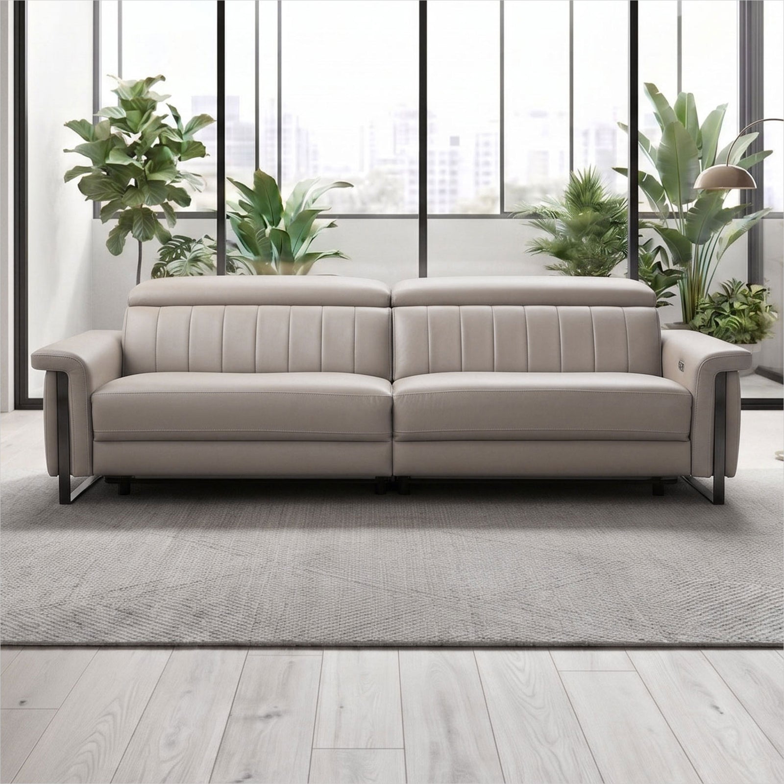 Continental Sofa - Light Grey