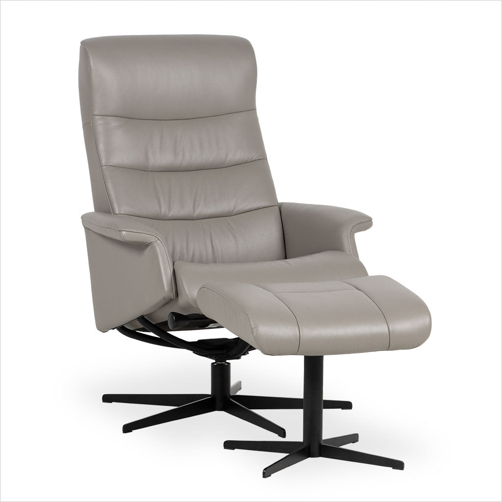 Calabria Recliner and Ottoman - Stone