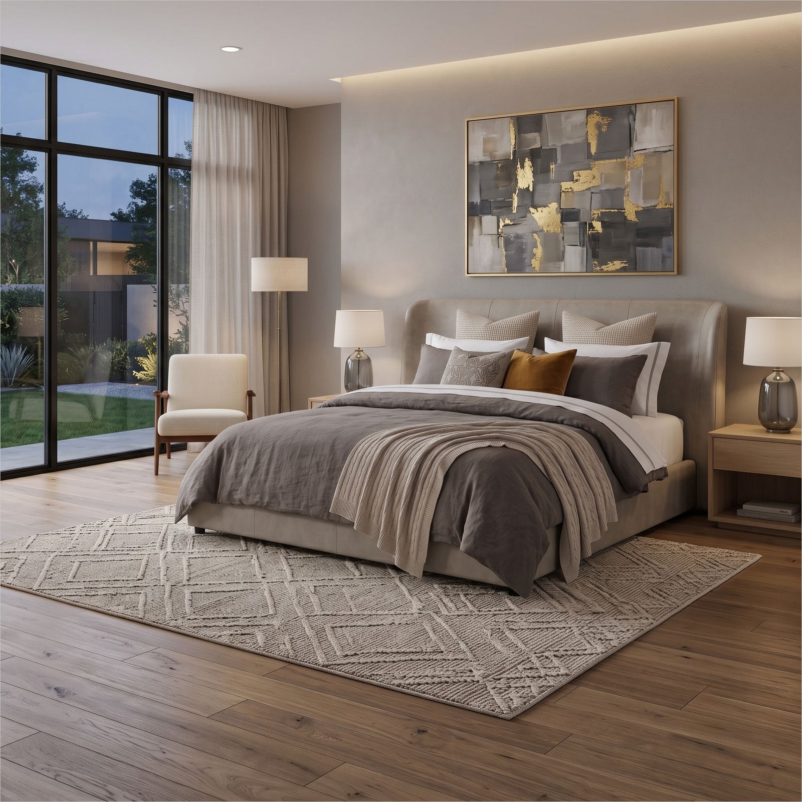 Anderson Bed - Finch Slate Leather