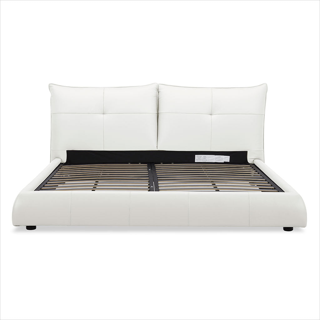 Lago Leather Bed - White