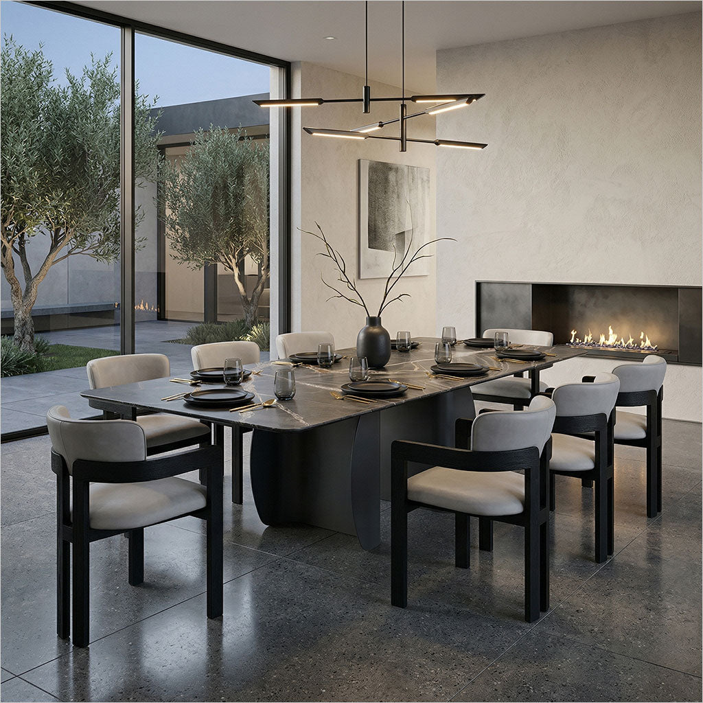 Marco Armchair - Light Stone - Black Oak