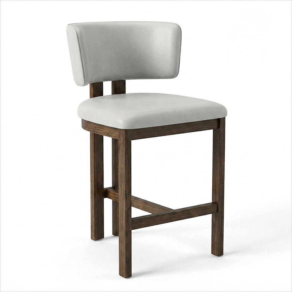 Marco Counter Stool - Light Stone - Walnut