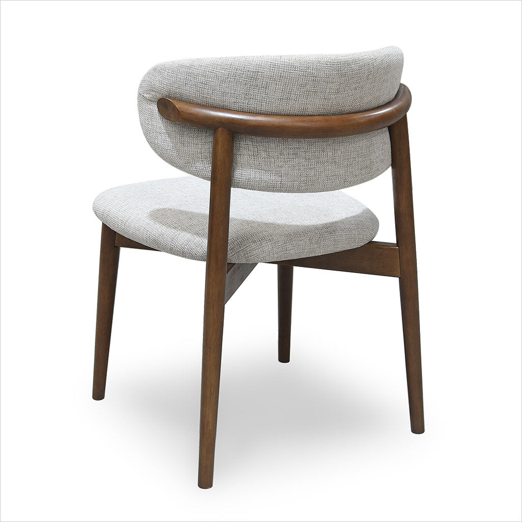 Maria Dining Chair - Beige Fabric - Walnut