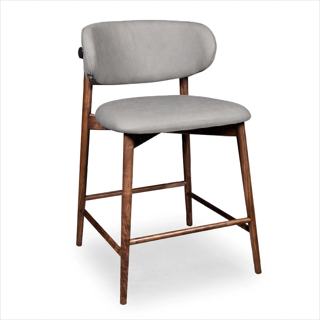 Maria Counter Stool - Light Stone - Walnut