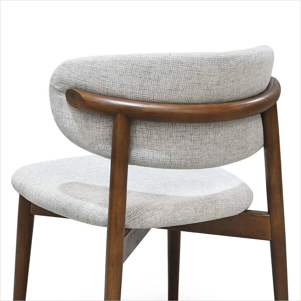 Maria Counter Stool - Beige Fabric - Walnut