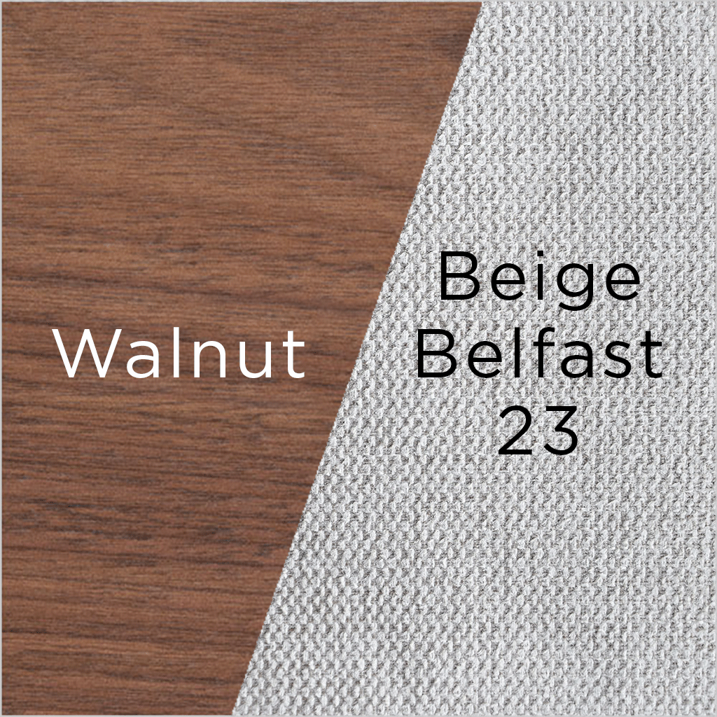 Maria Dining Chair - Beige Fabric - Walnut