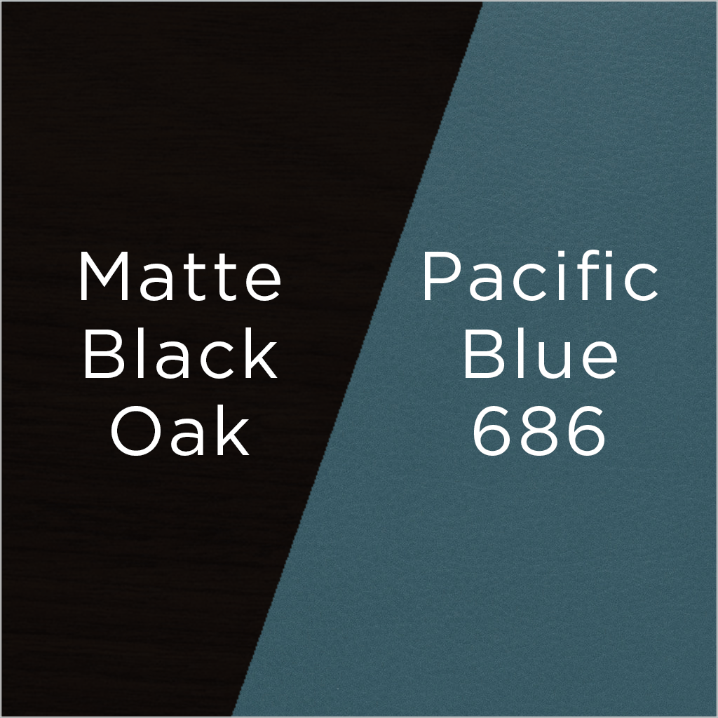 Marco Armchair - Pacific Blue - Black Oak