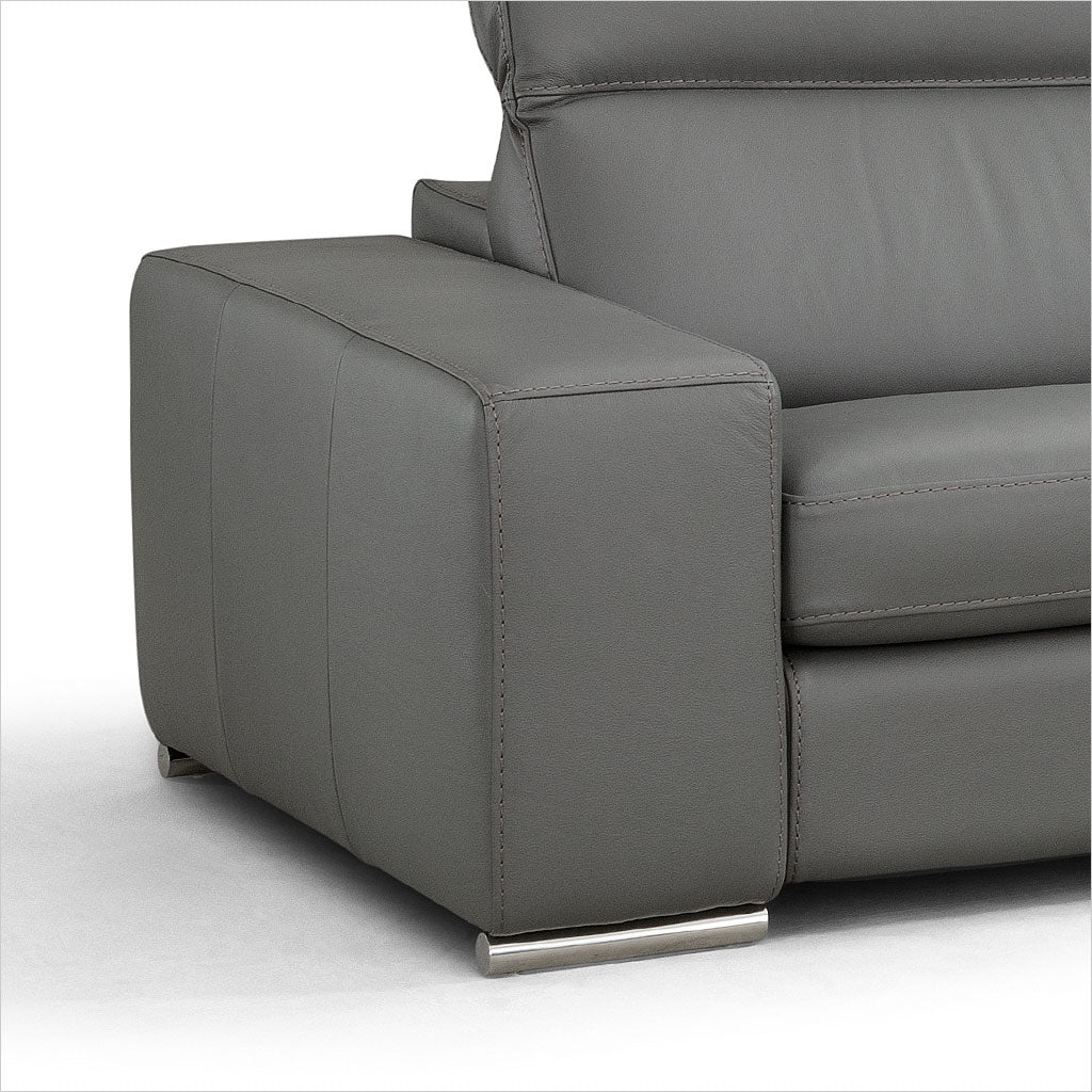 grey leather sofa