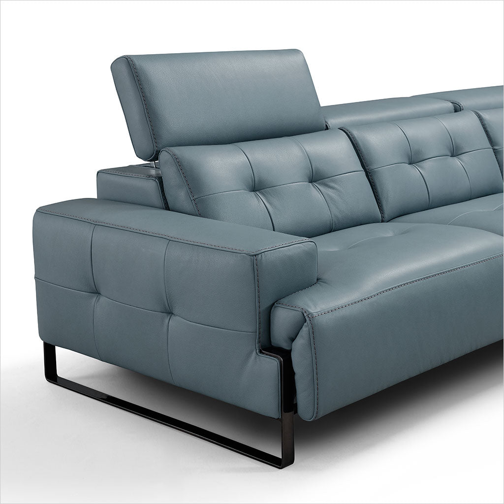 slate blue leather sectional