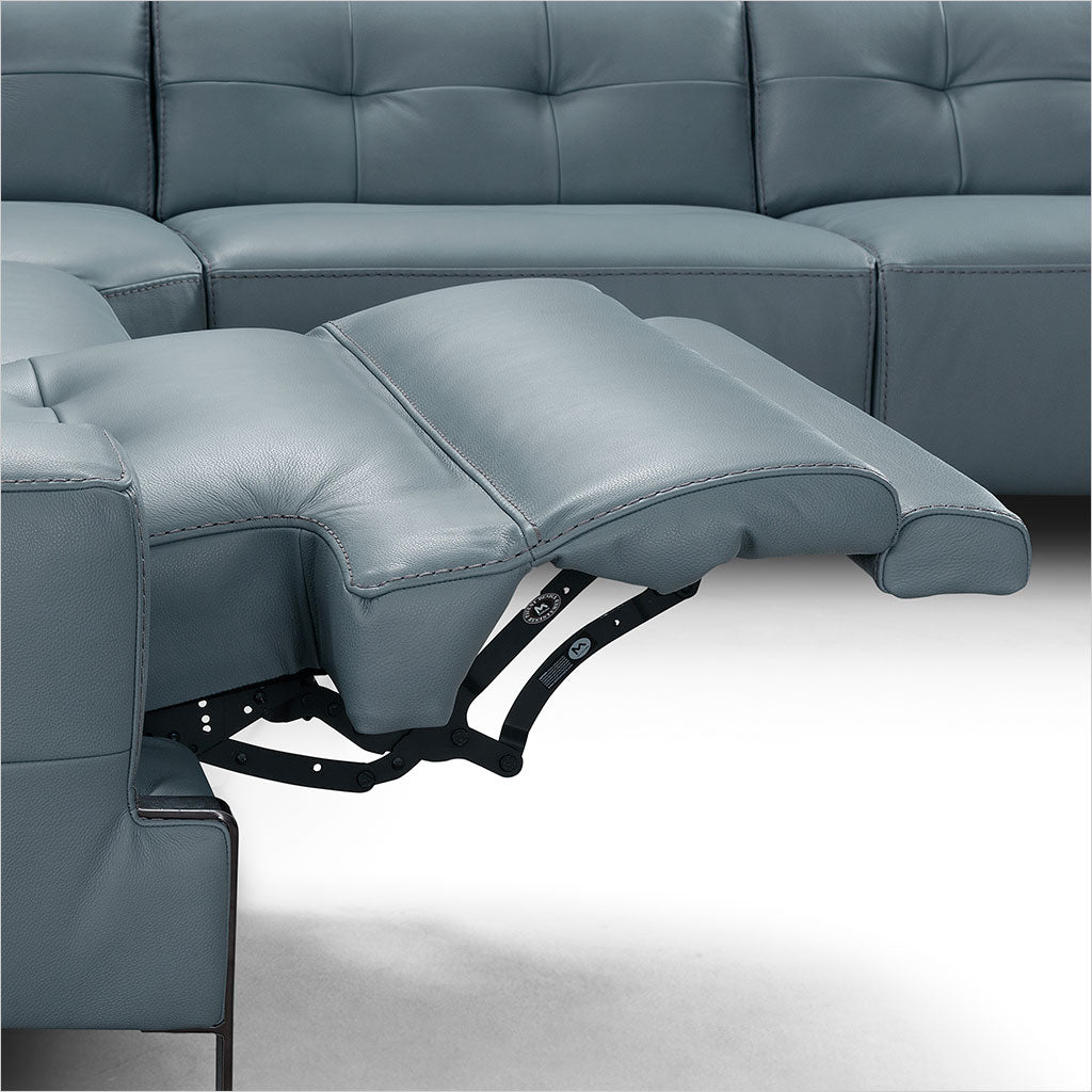 slate blue leather sectional