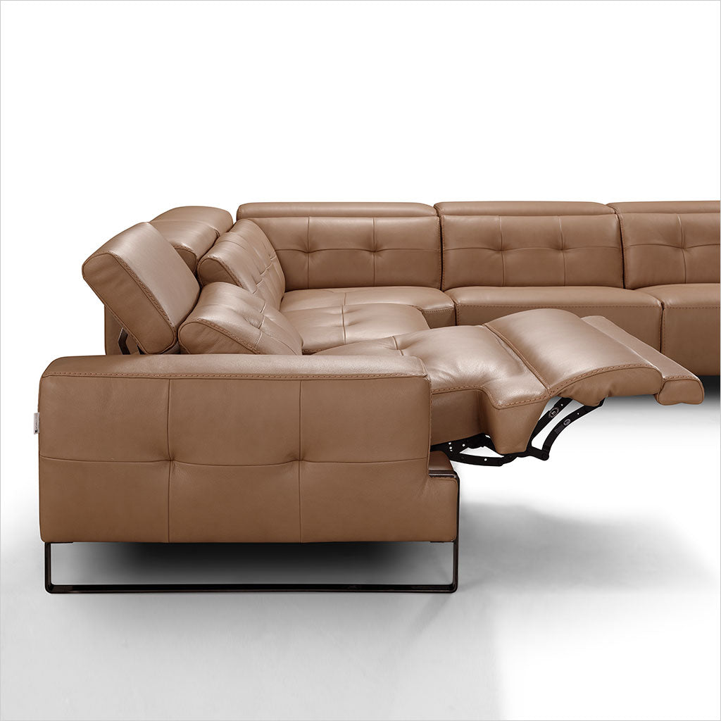 brown leather sectional