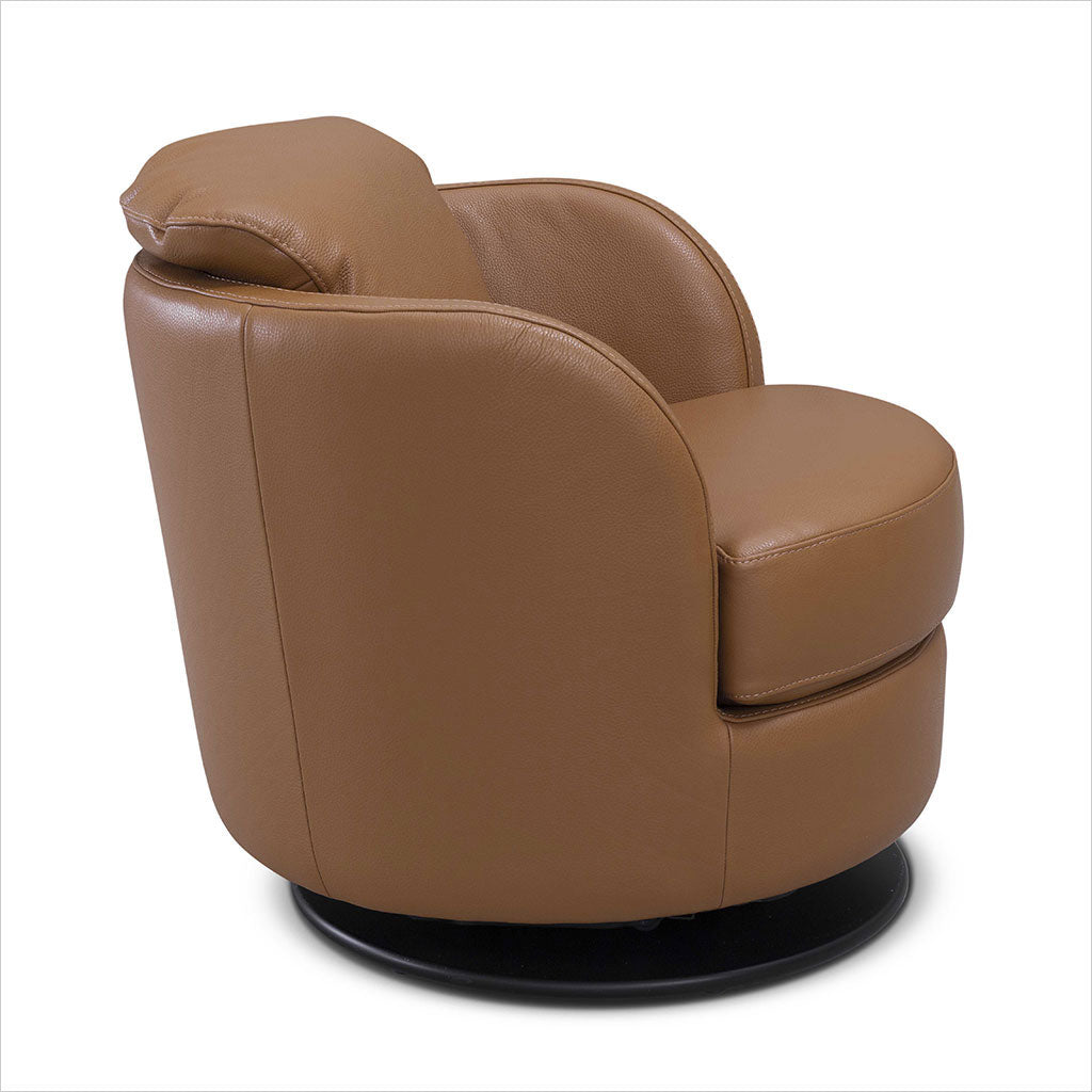 Tamburo Swivel Chair - Saddle