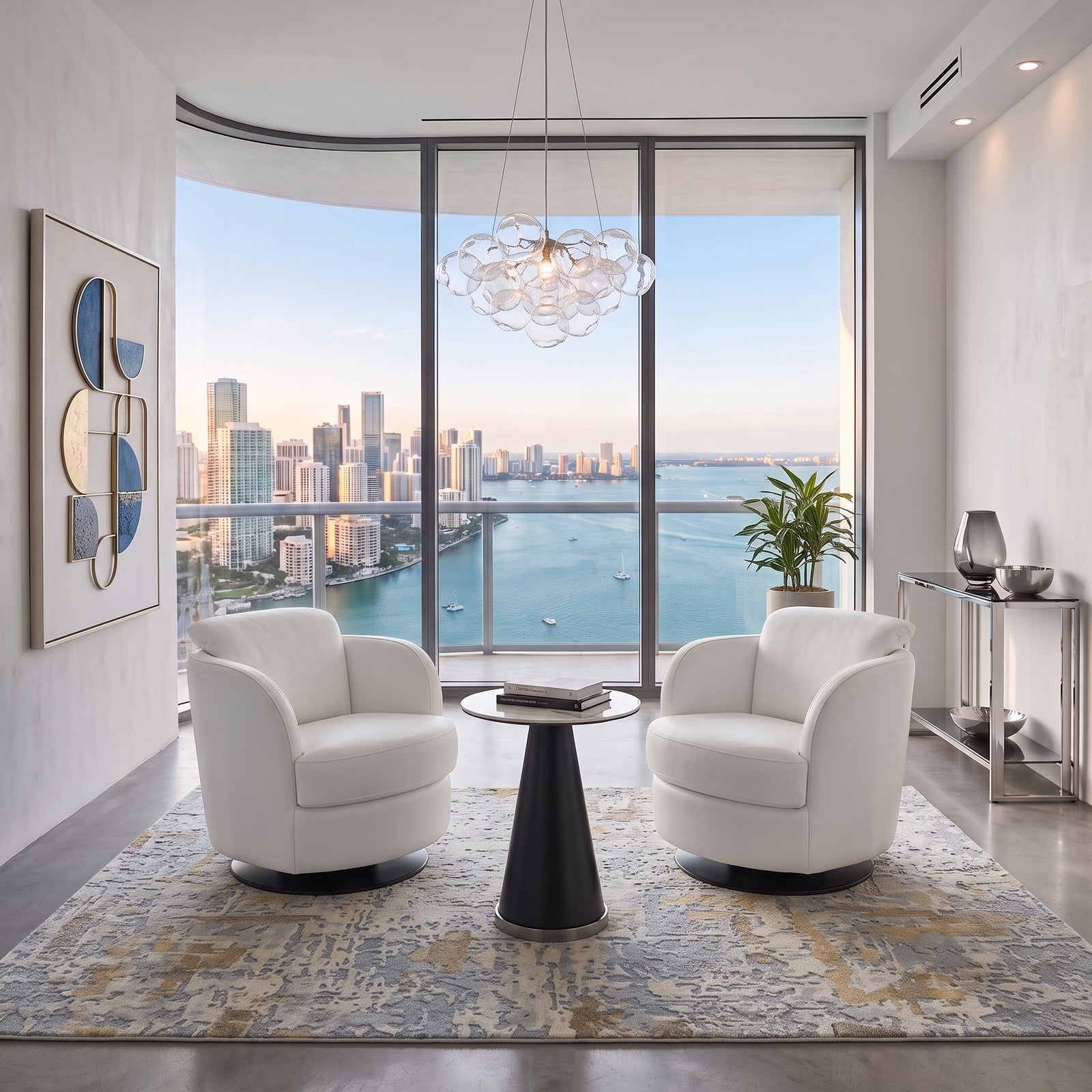 Tamburo Swivel Chair - White