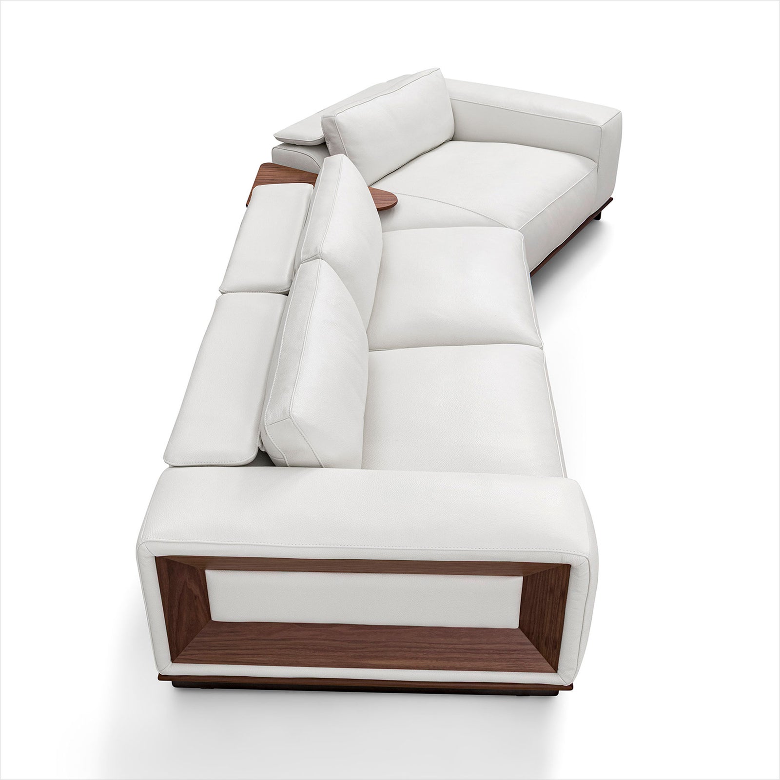 Umbria Sectional - White Leather