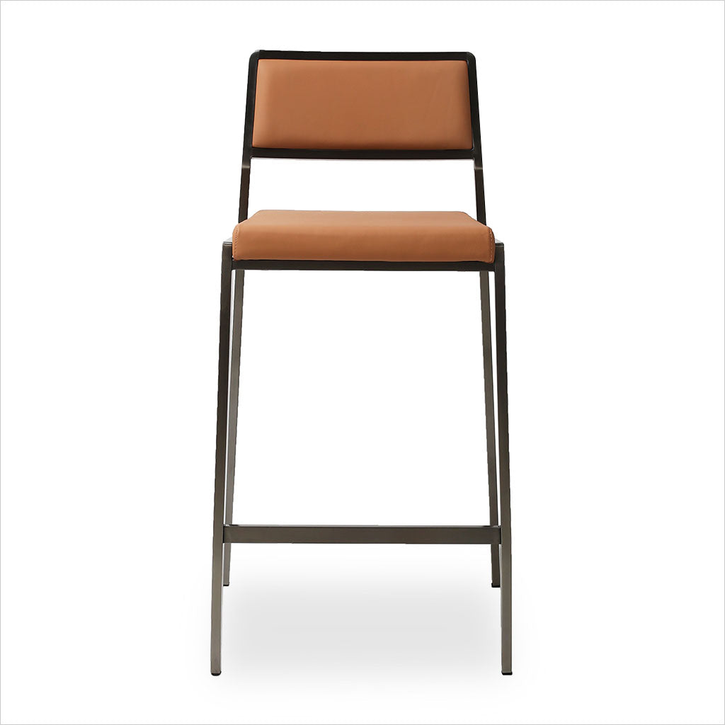 Florence Counter Stool - Sandy Brown w/ Gun Metal