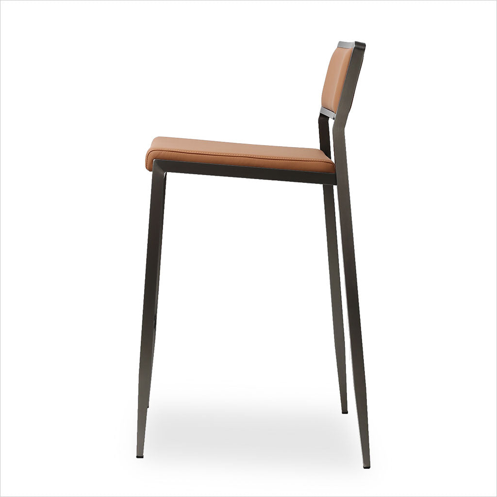 Florence Counter Stool - Sandy Brown w/ Gun Metal