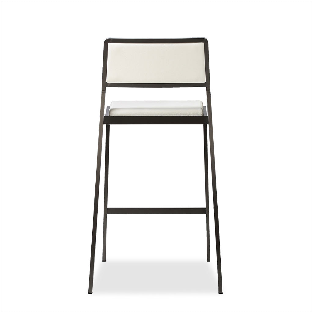 Florence Counter Stool - White w/ Gun Metal