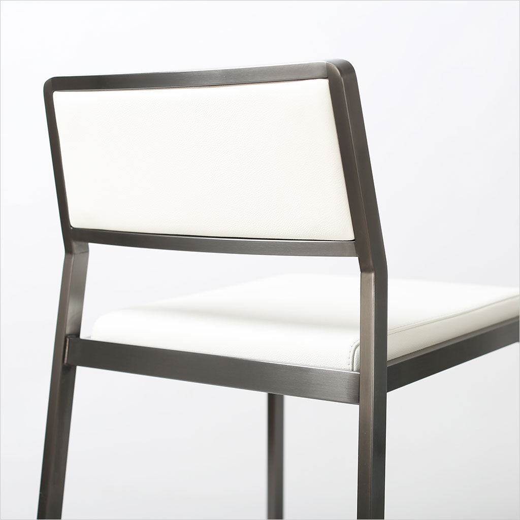 Florence Counter Stool - White w/ Gun Metal