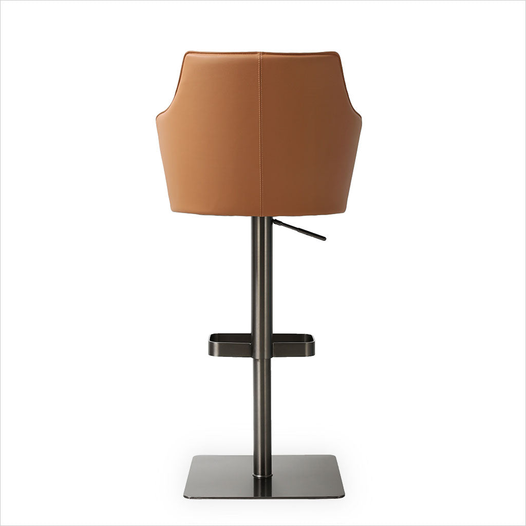 Manta Barstool - Sandy Brown w/ Gun Metal