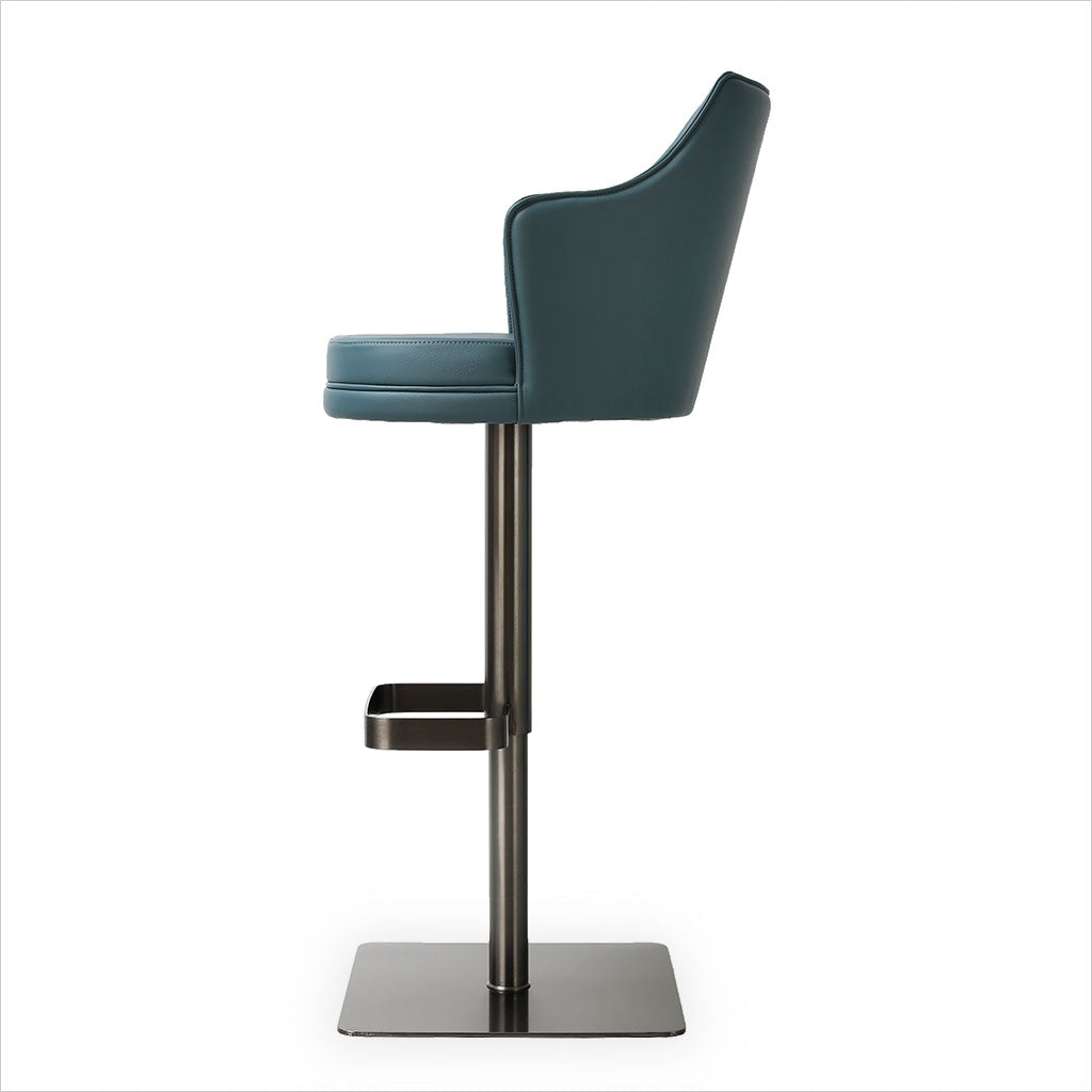 Manta Barstool - Dark Teal w/ Gun Metal