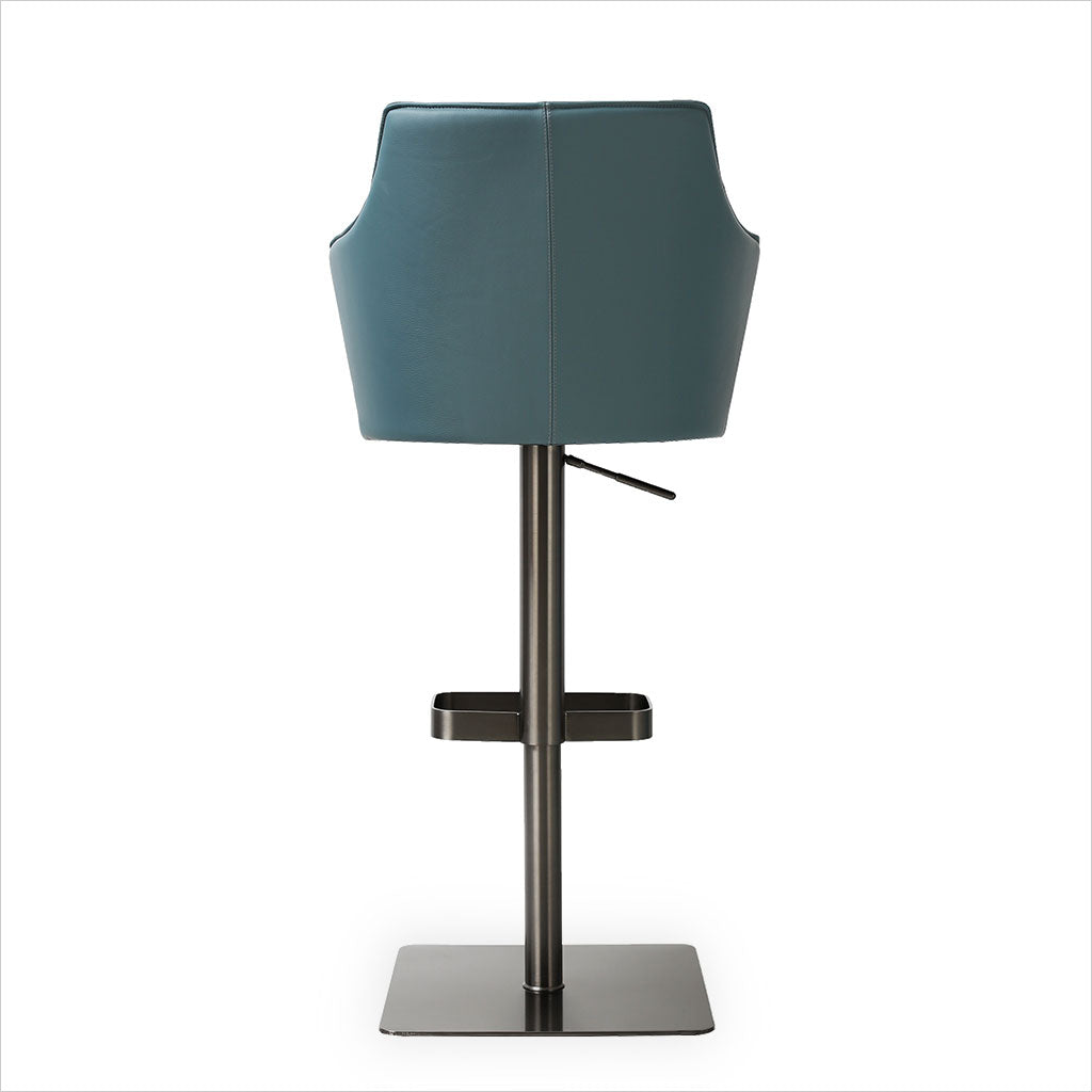Manta Barstool - Dark Teal w/ Gun Metal