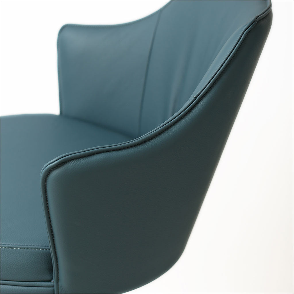 Manta Barstool - Dark Teal w/ Gun Metal