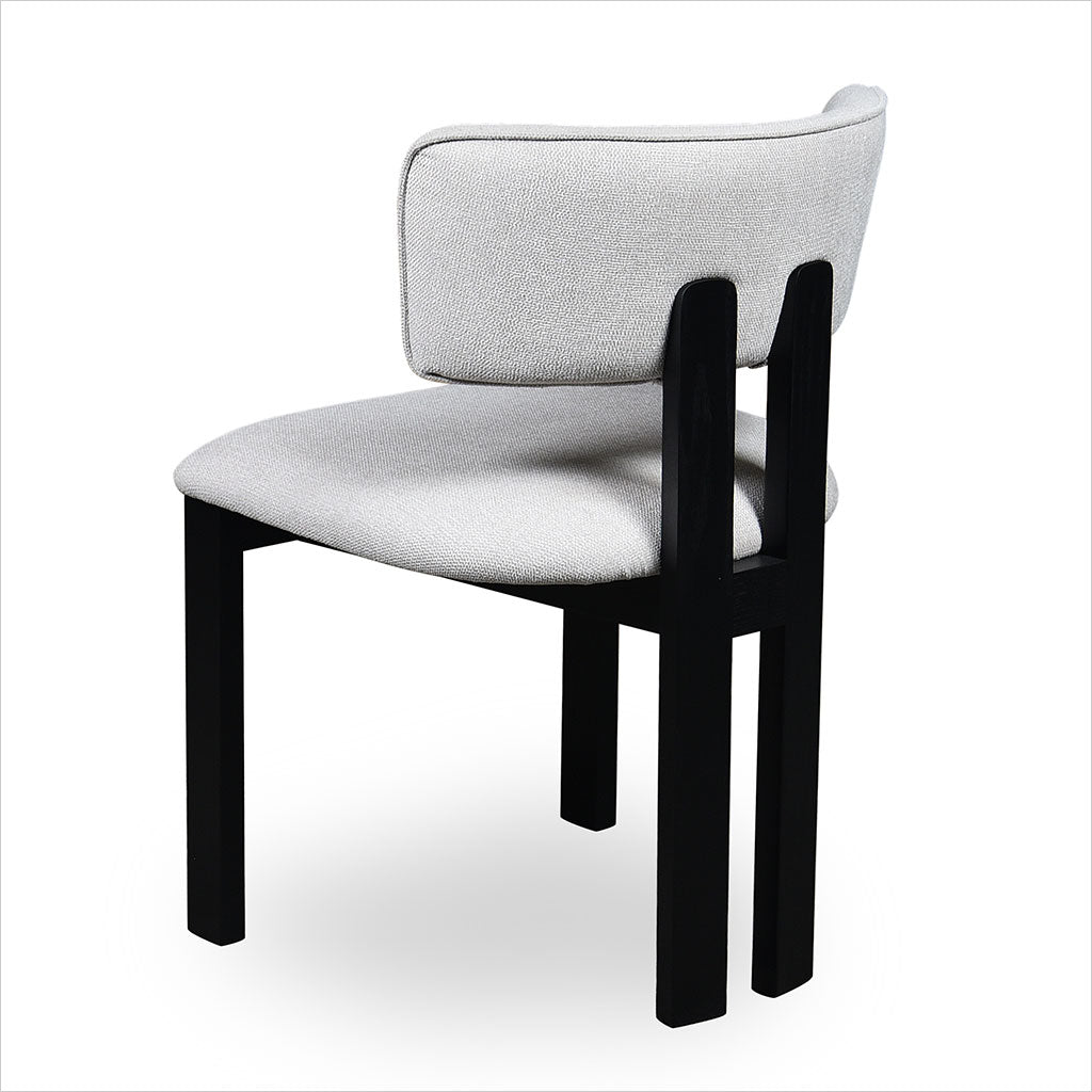 Marco Dining Chair - Beige Fabric - Black Oak