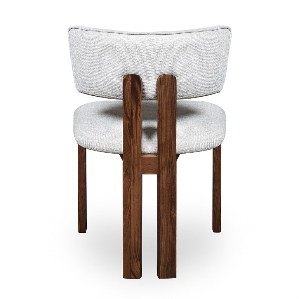Marco Dining Chair - Beige Fabric - Walnut