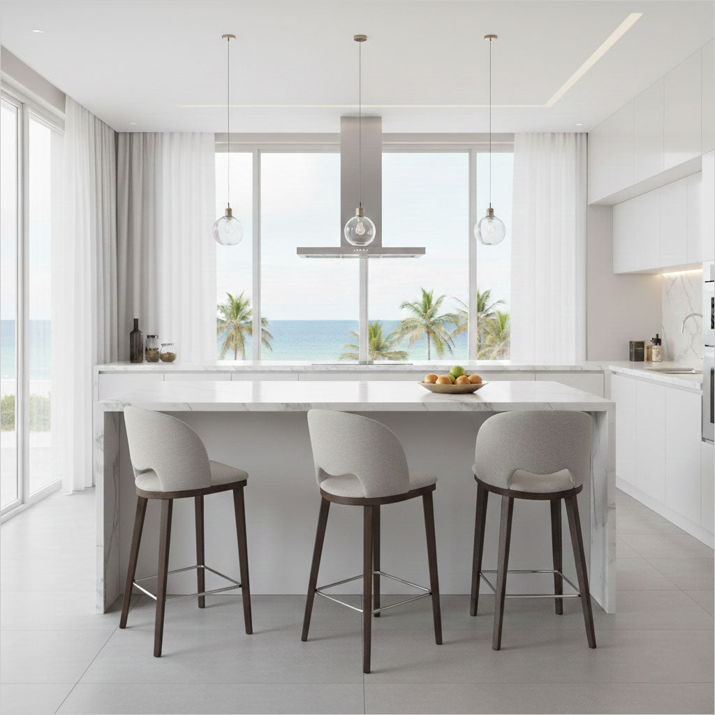 Nova Counter Stool - Light Beige Fabric