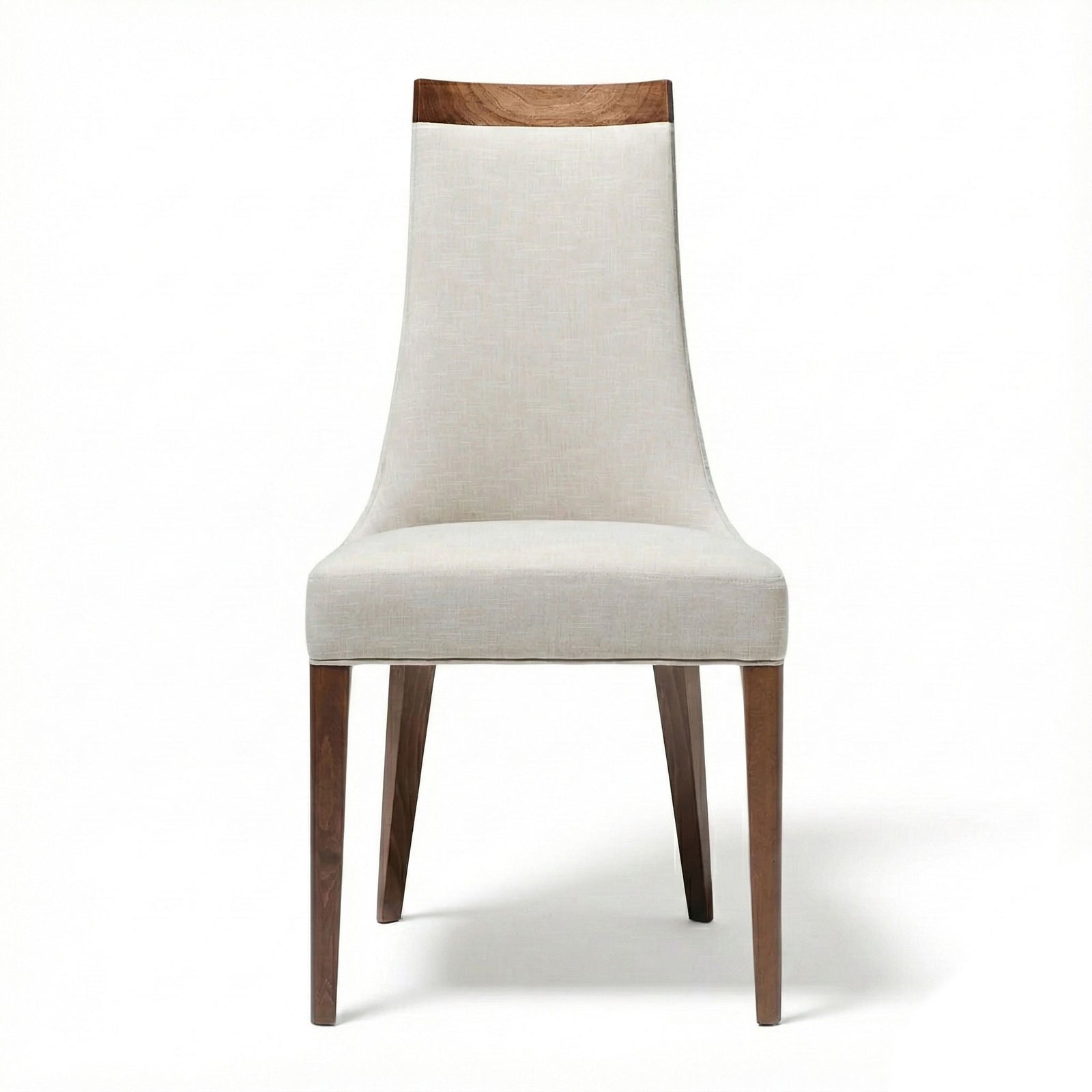Scanone Dining Chair - Beige Fabric and Walnut