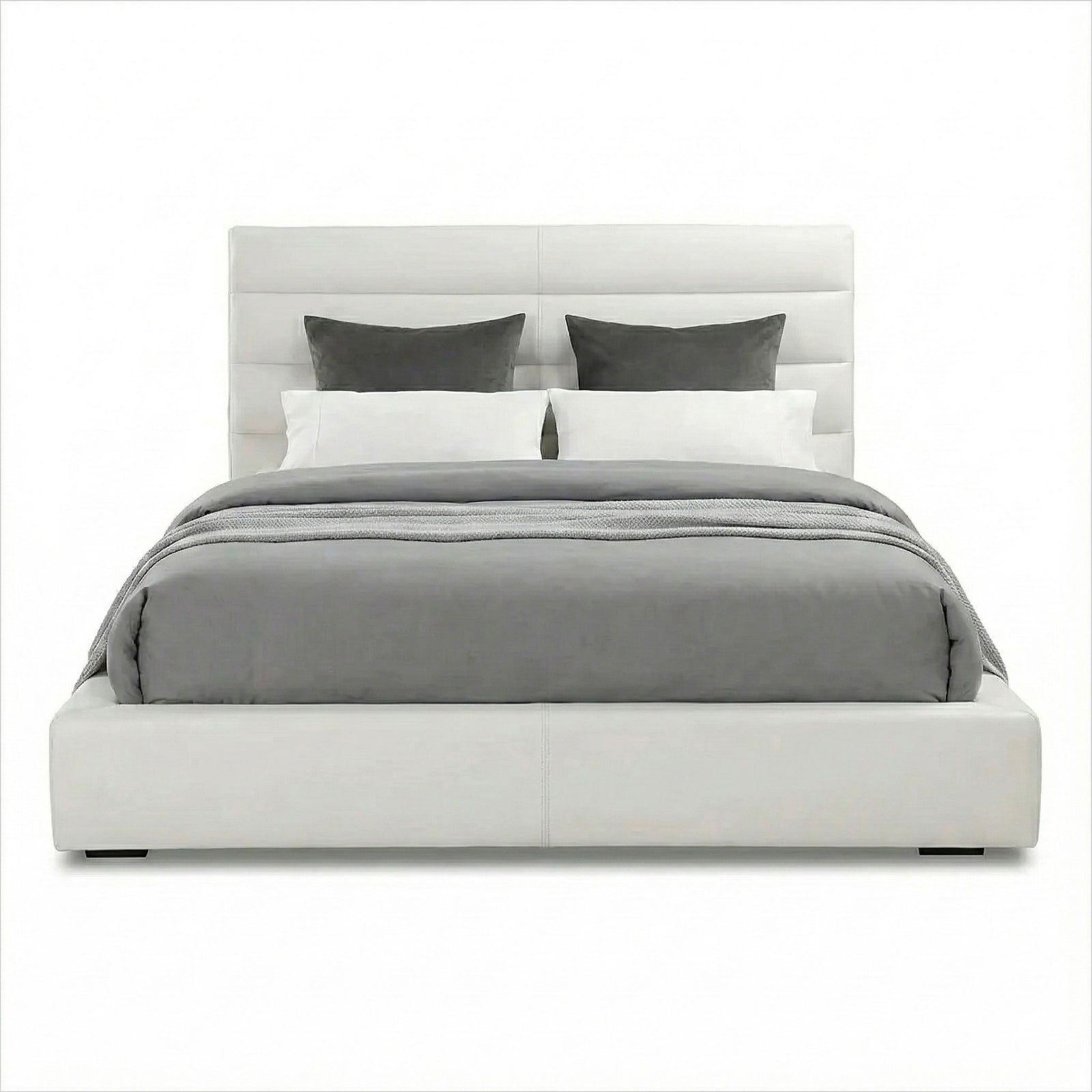 Abaco Leather Bed - White