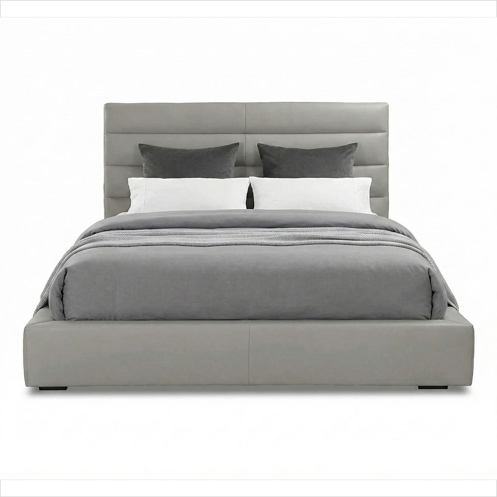 Abaco Leather Bed - Stone