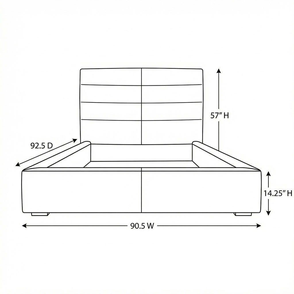 Abaco Leather Bed - White