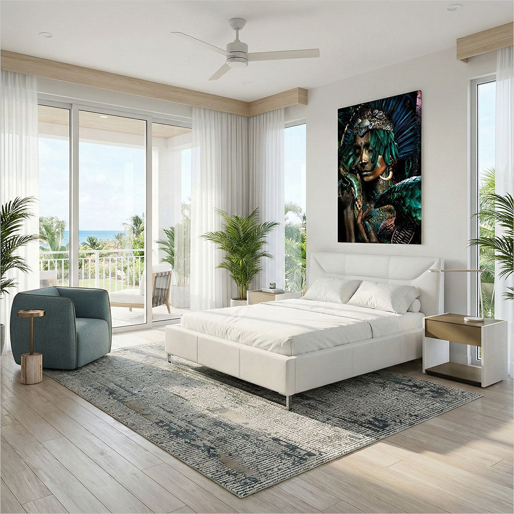 Klara Leather Bed - White