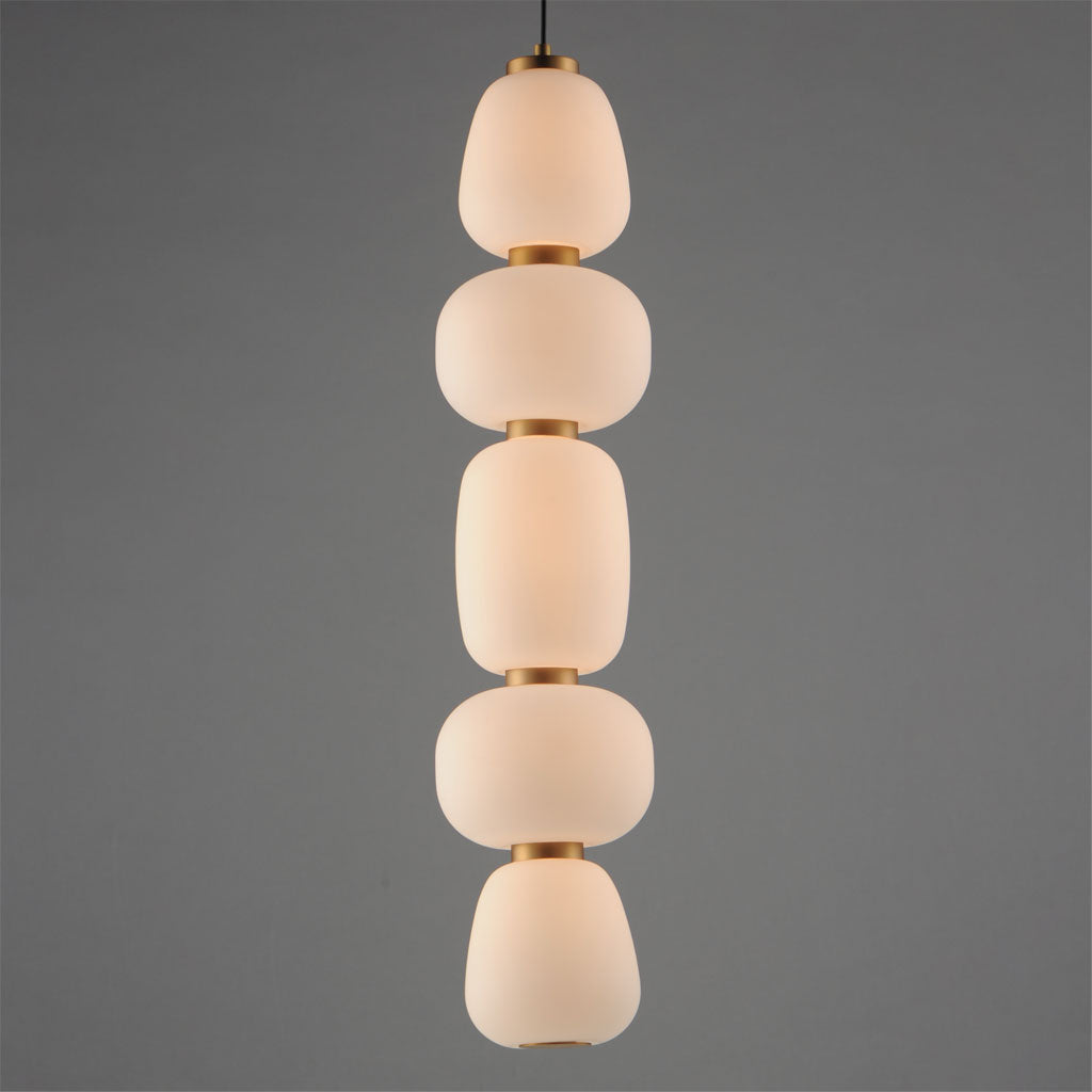 Soji LED Pendant - Black with Gold