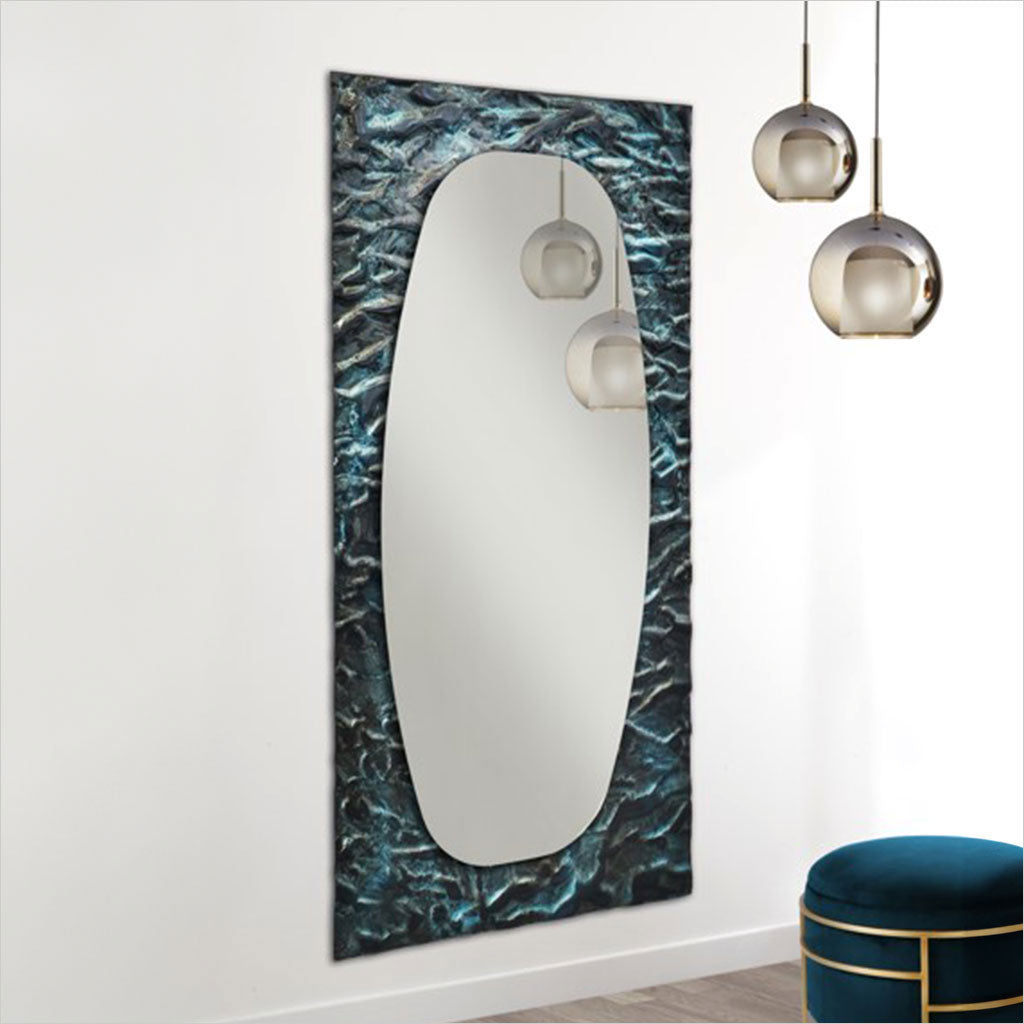 Botero Rectangular Mirror - Blue