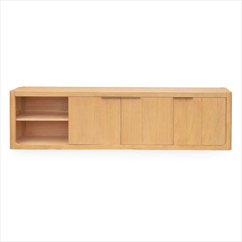 Luna 3-Door Media Cabinet - Natural
