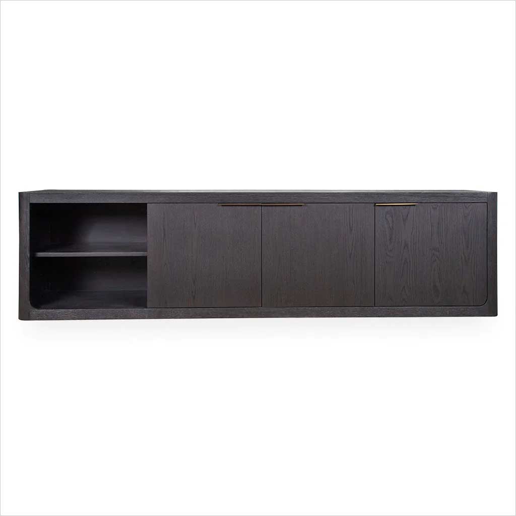 Luna 3-Door Media Cabinet - Charcoal