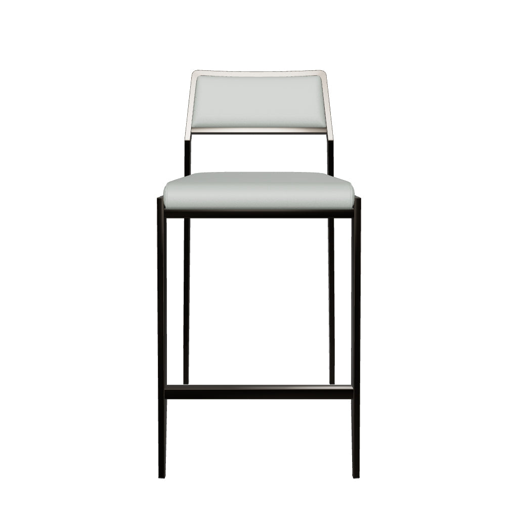 Florence Counter Stool - Grey-Blue w/ Gun Metal