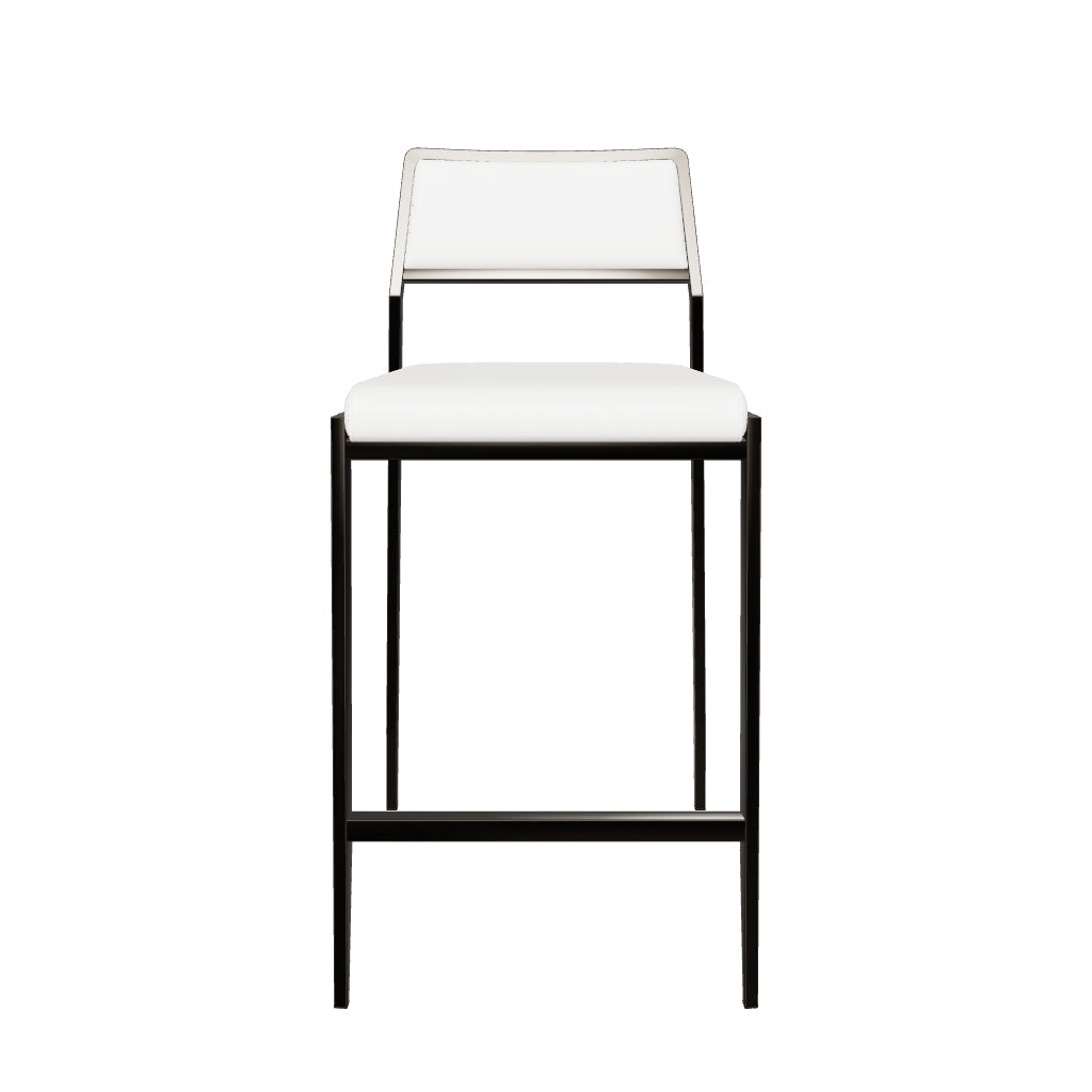 Florence Counter Stool - White w/ Gun Metal