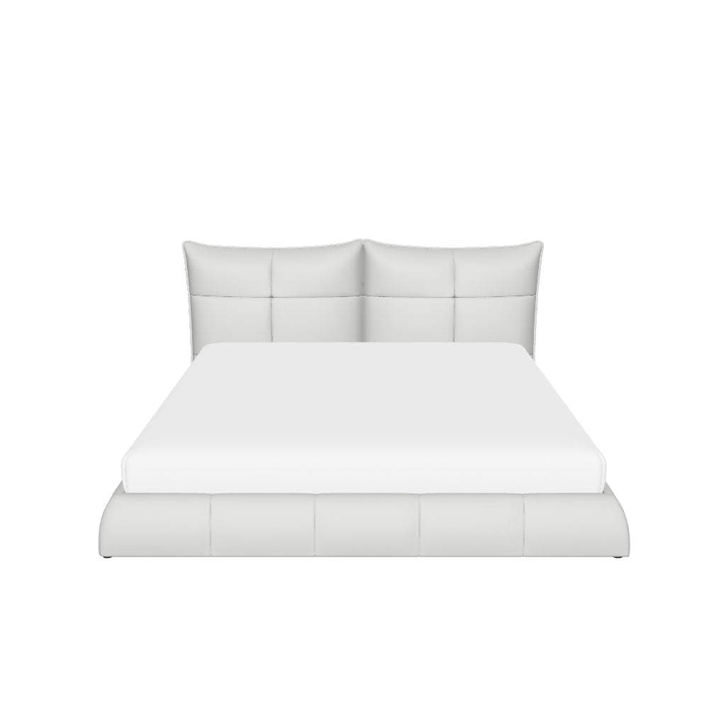 Lago Leather Bed - Grey