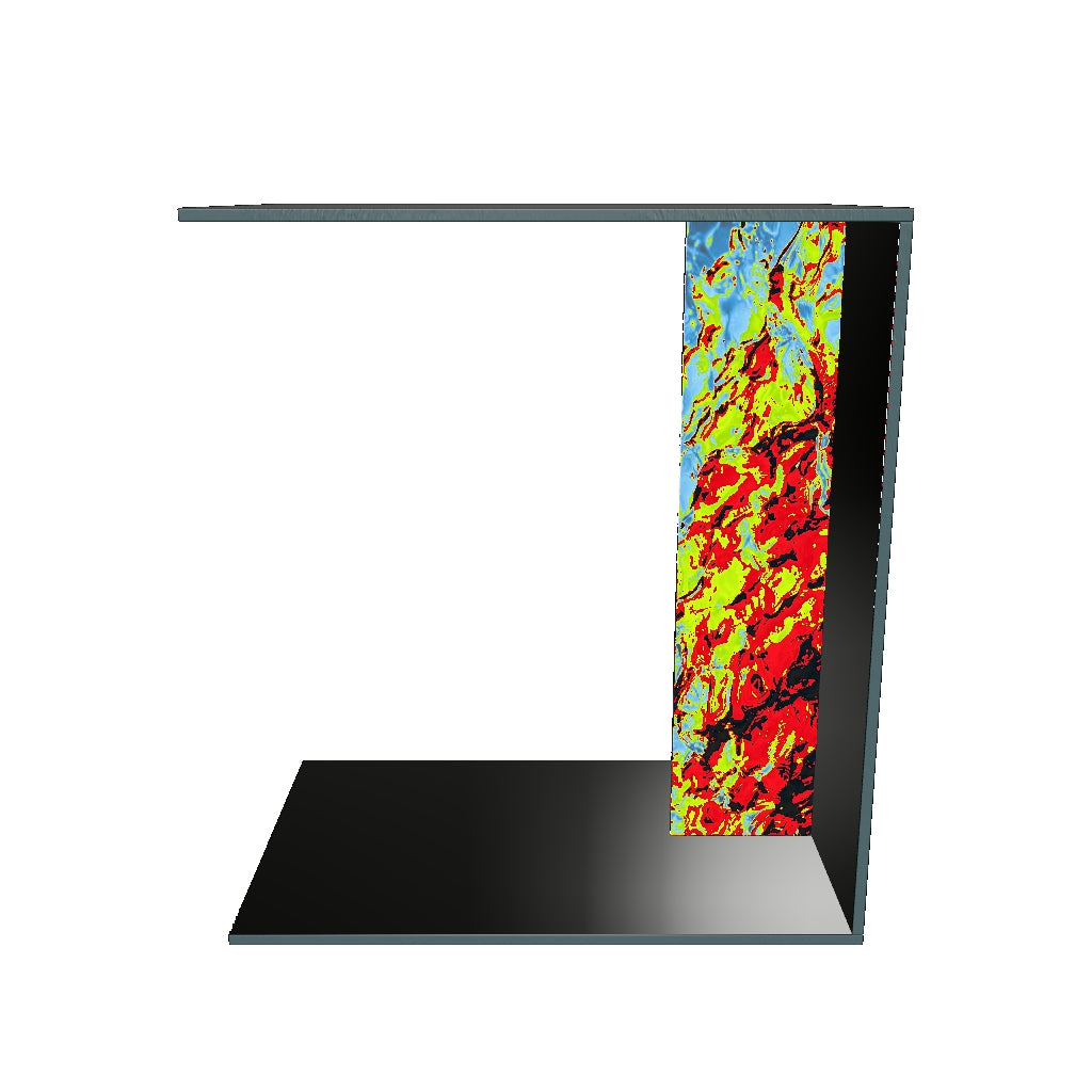 Luigina End Table - Clear Glass with Blue